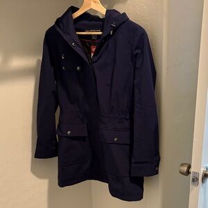 Kristen Blake Navy Hooded Women's Jacket Coat
